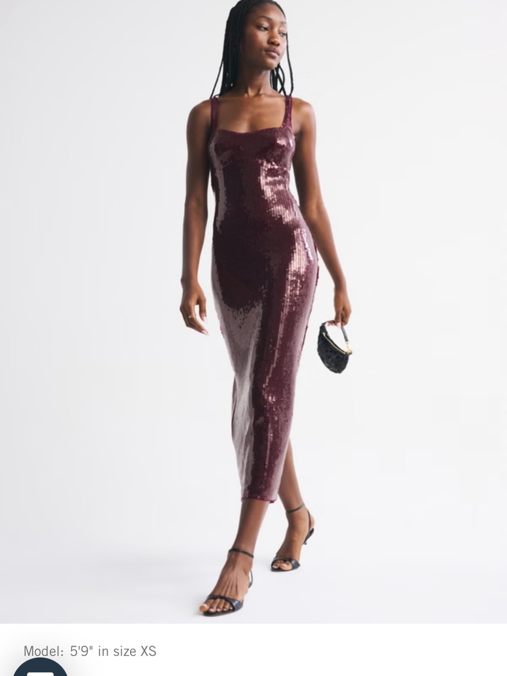 Abercrombie & Fitch Sequin Midi Dress in Wine